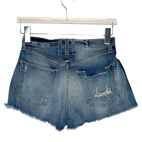 McGuire 25 Striped Side Cutoff Shorts Ibiza Distressed Denim Micro Shorts - Picture 3 of 10